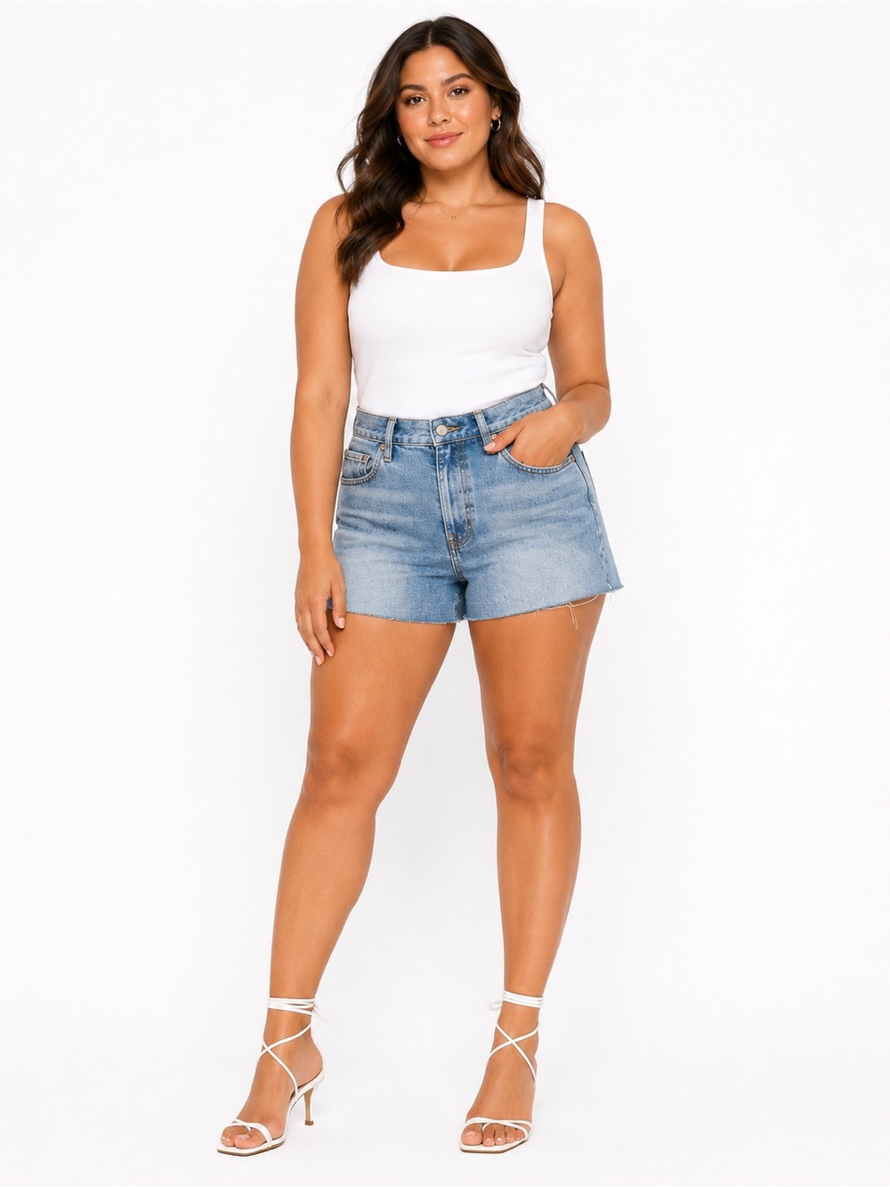 Rails Fairfax Atlantic Blue Cut Off Denim Shorts High Rise Size 30 NWT